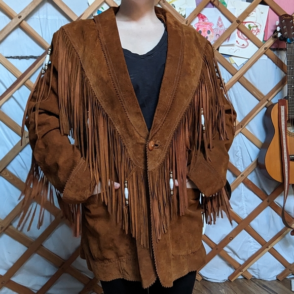 🍁 Vintage Leather Fringed Jacket - Made in Canada - Women’s Medium - Picture 11 of 11
